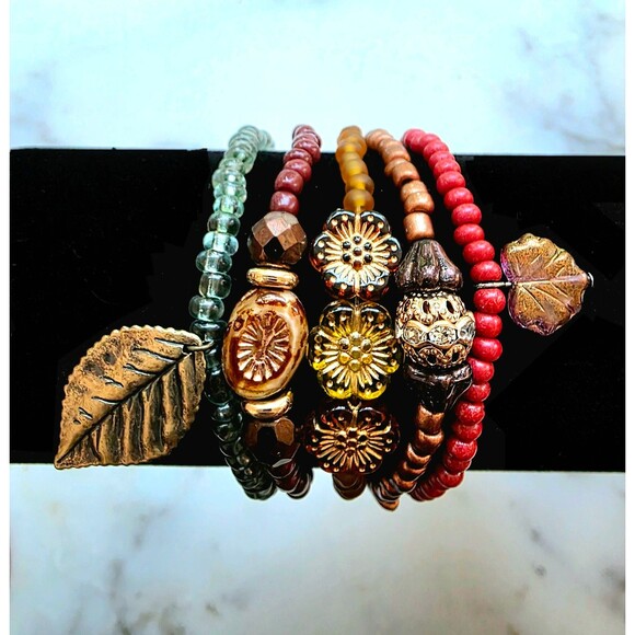 Handmade Jewelry - Cottagecore Stackable Beaded Bracelets